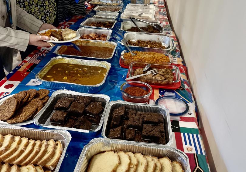 The multi-cultural foods availlible at the EDI event at Hightown House