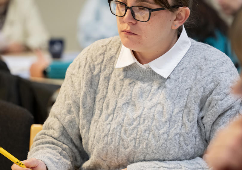 Coproduction And Activity Coordinator reviewing the leaflet with the RVSP at Hightown House