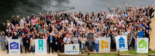 Group of HIghtown staff waving