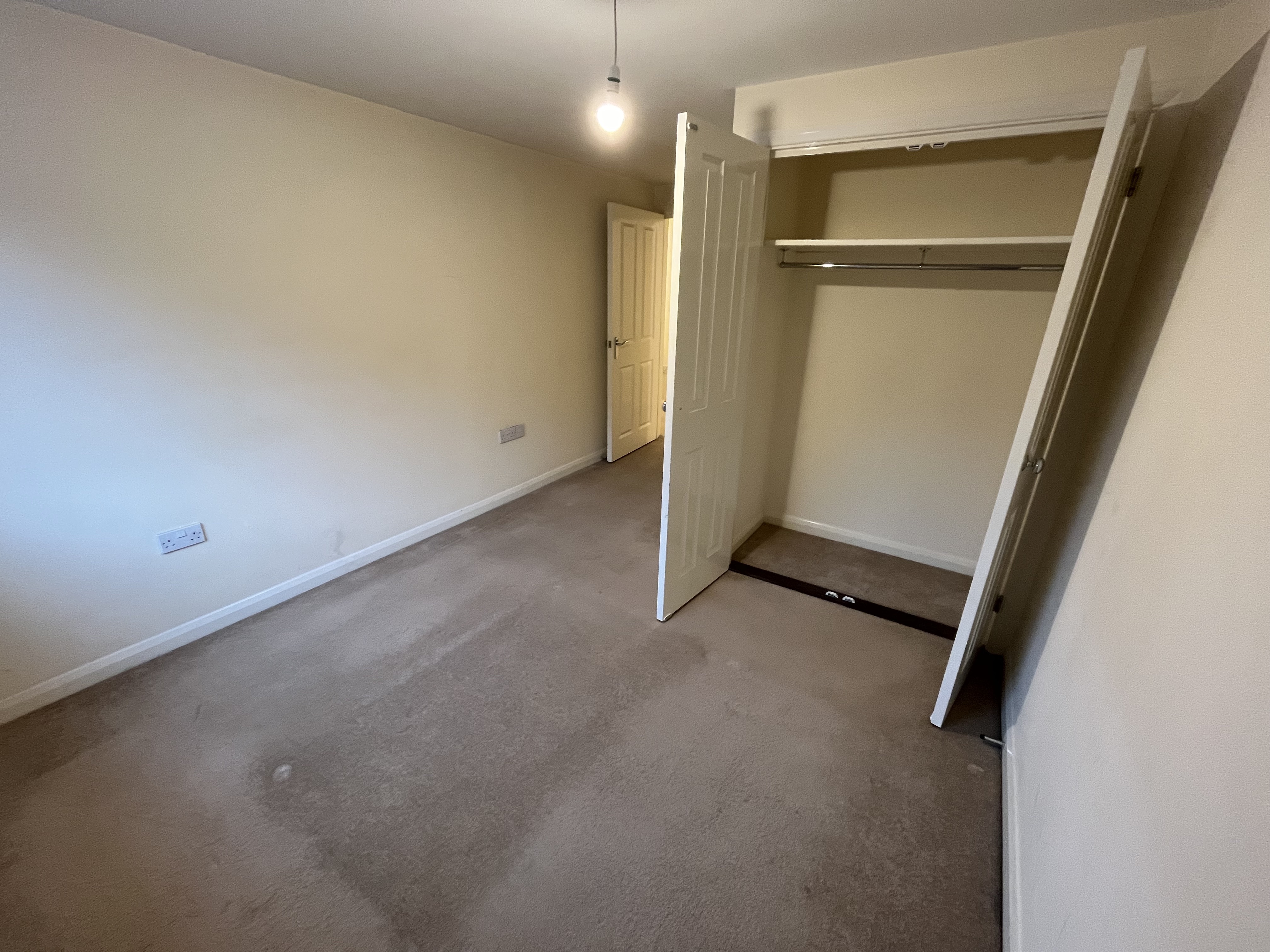 The bedroom of 9 Davy House, an intermediate rent property