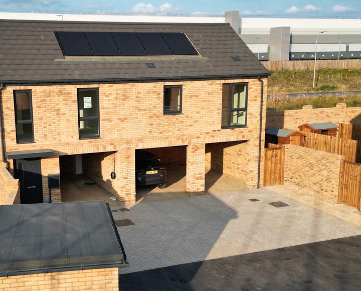The coach house is located across the road from a Lidl distribution centre