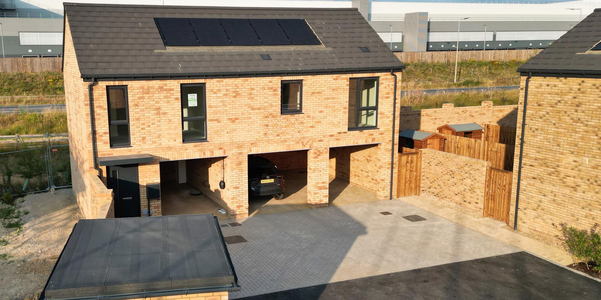 The coach house is located across the road from a Lidl distribution centre