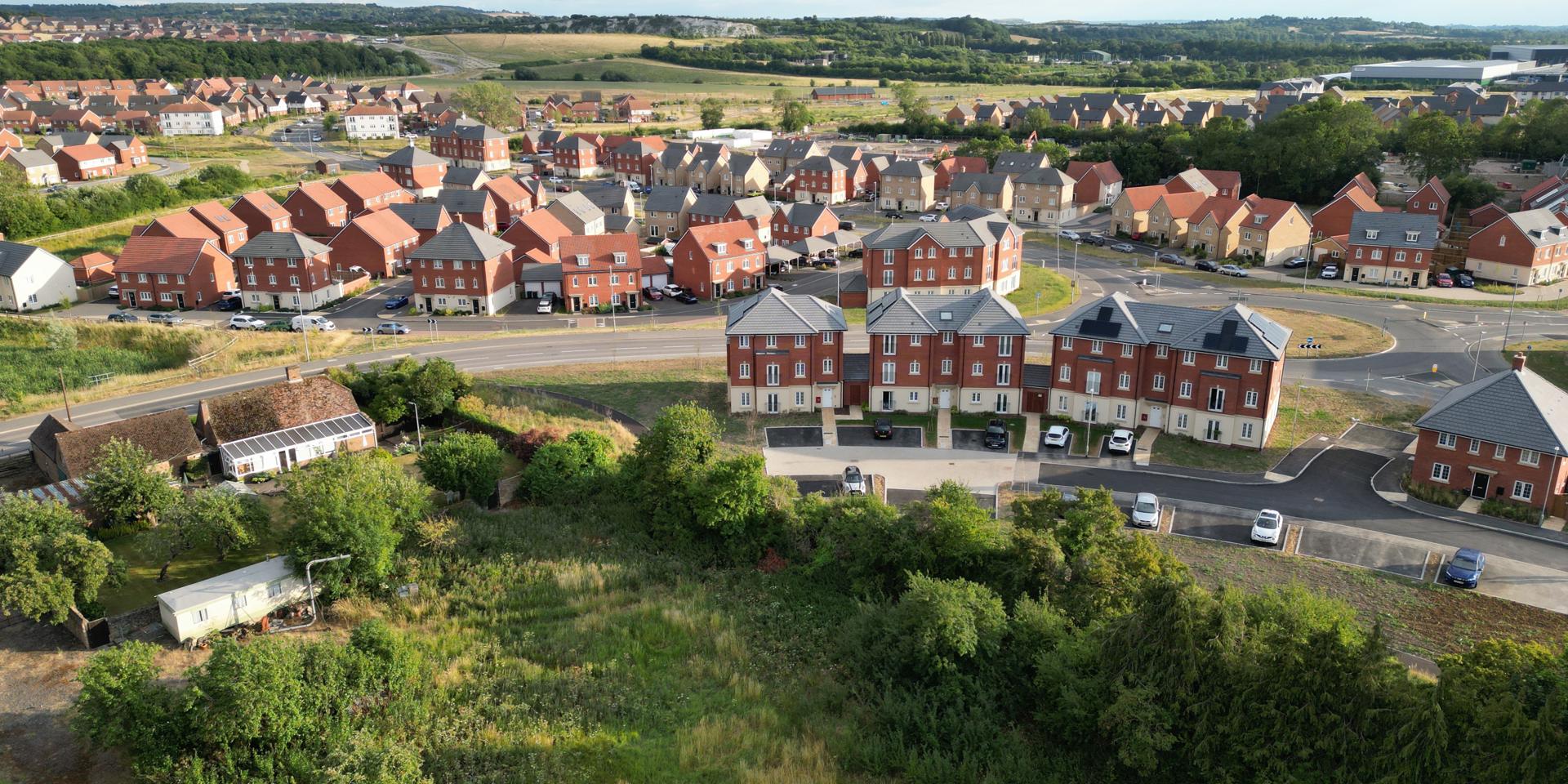 A birds-eye view of Oakwell Place and surrounding area