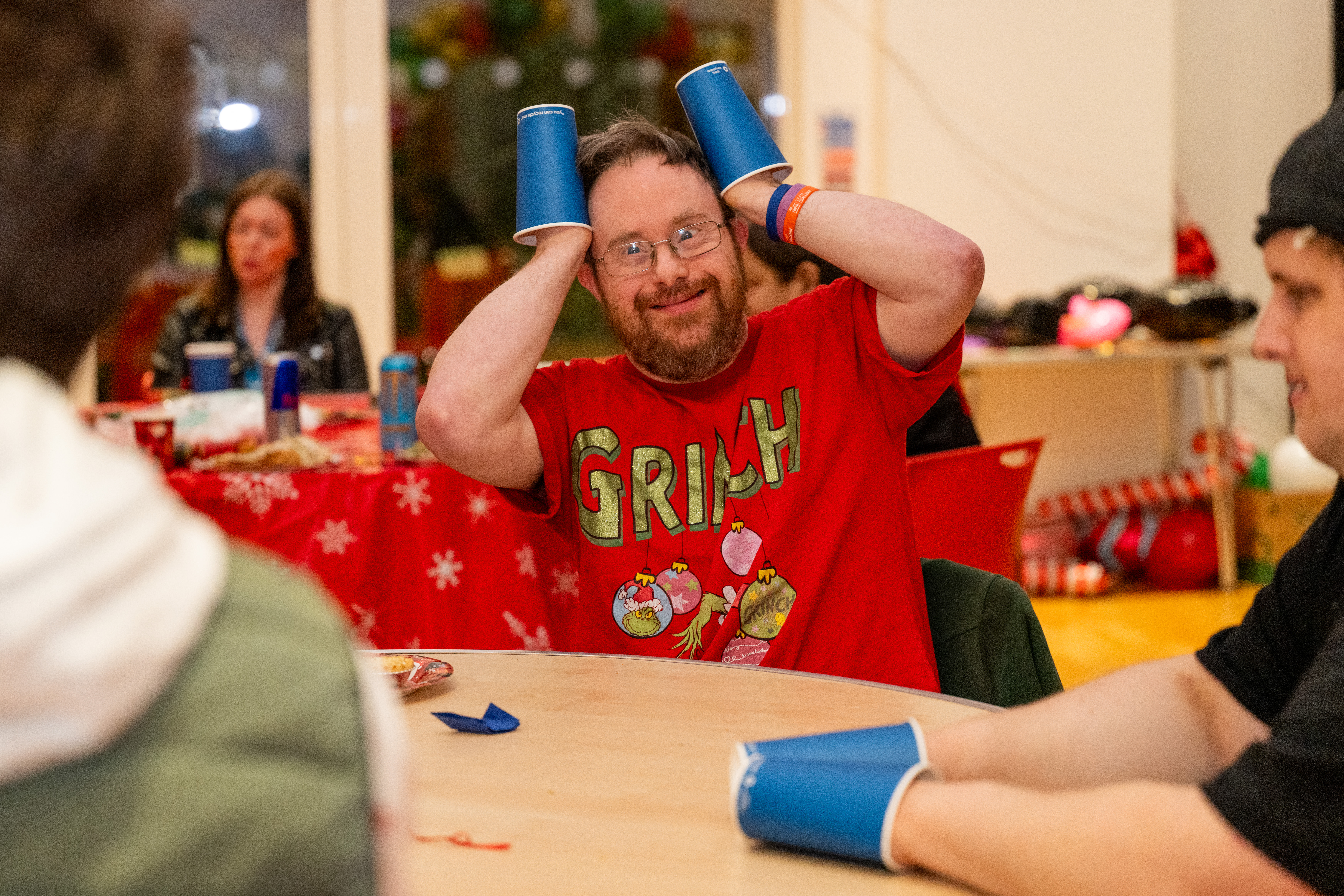 VoiceBox member at the Xmas party