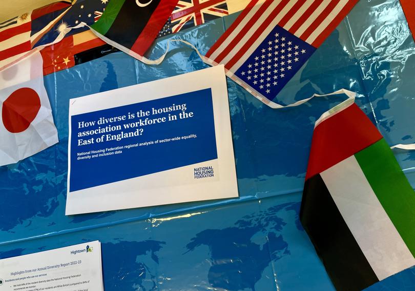 The document 'how diverse is the housing association workforce in the East of England?' laid out on the EDI table