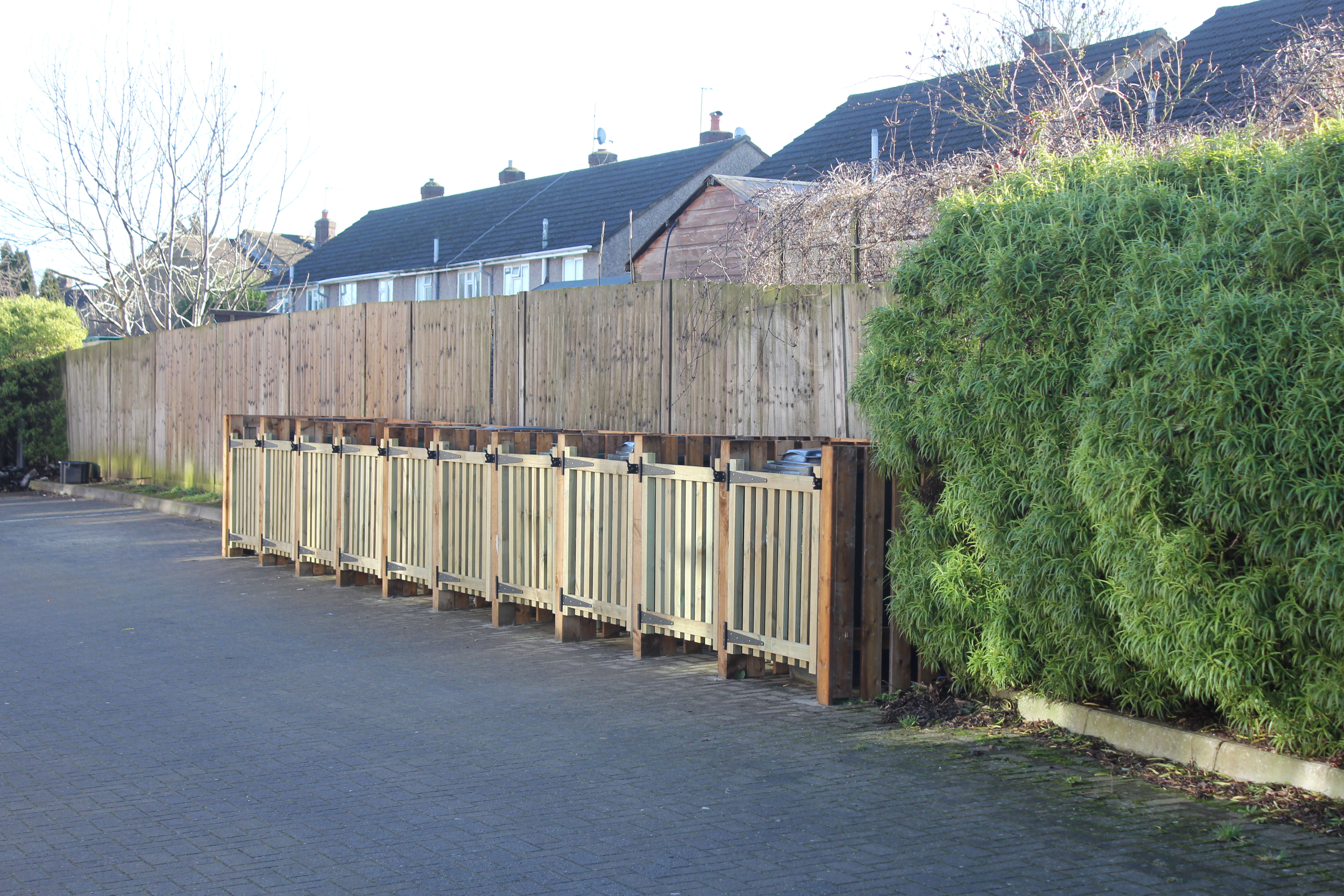 Bin stores at a Hightown estate. 