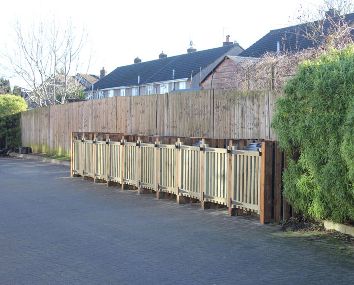 Bin stores at a Hightown estate.