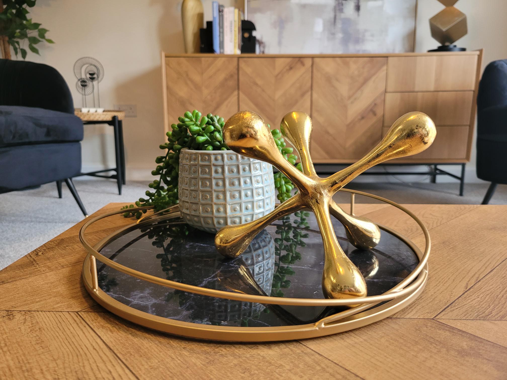 A stock image of an ornament on a coffee table
