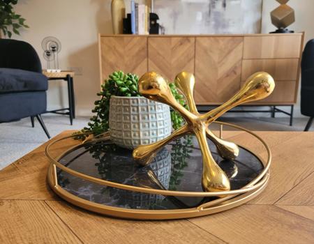 A stock image of an ornament on a coffee table