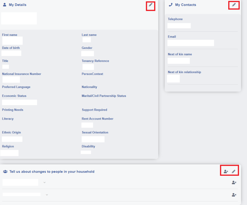 MyHightown screenshot of My Details form