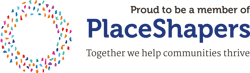 Logo that states: Proud to be a Member of Placeshapers. Together we help communities thrive.