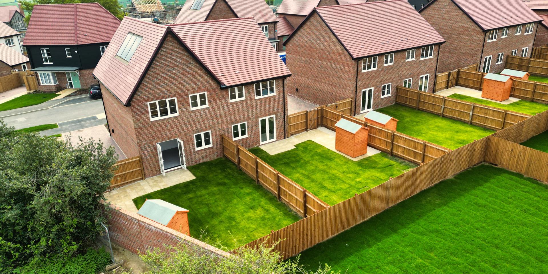 The garden is a good size, it's turfed with a patio area and garden shed