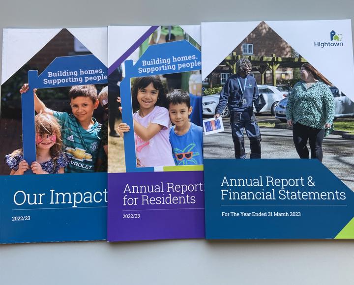 Front covers of Hightown's annual reports