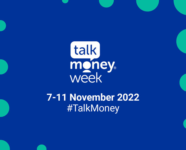 A sign for talk money week 2022