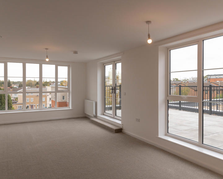 Inside of a brand new property, indicating a fresh start