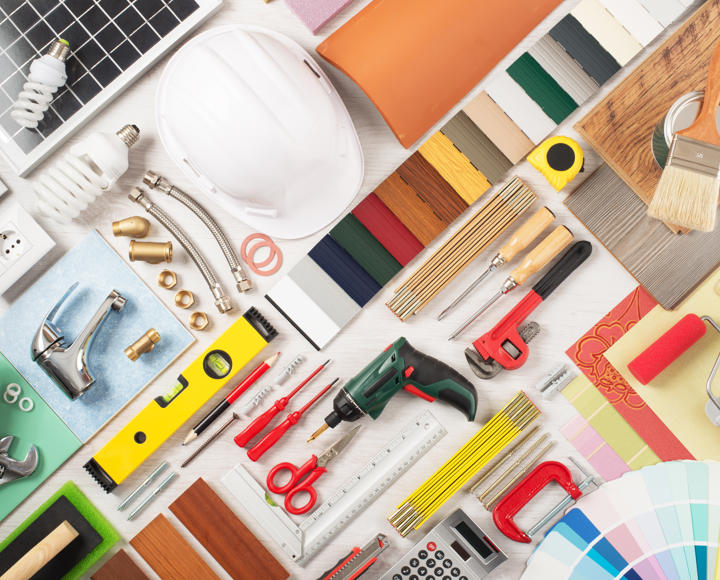 Tools for repairs and decorating