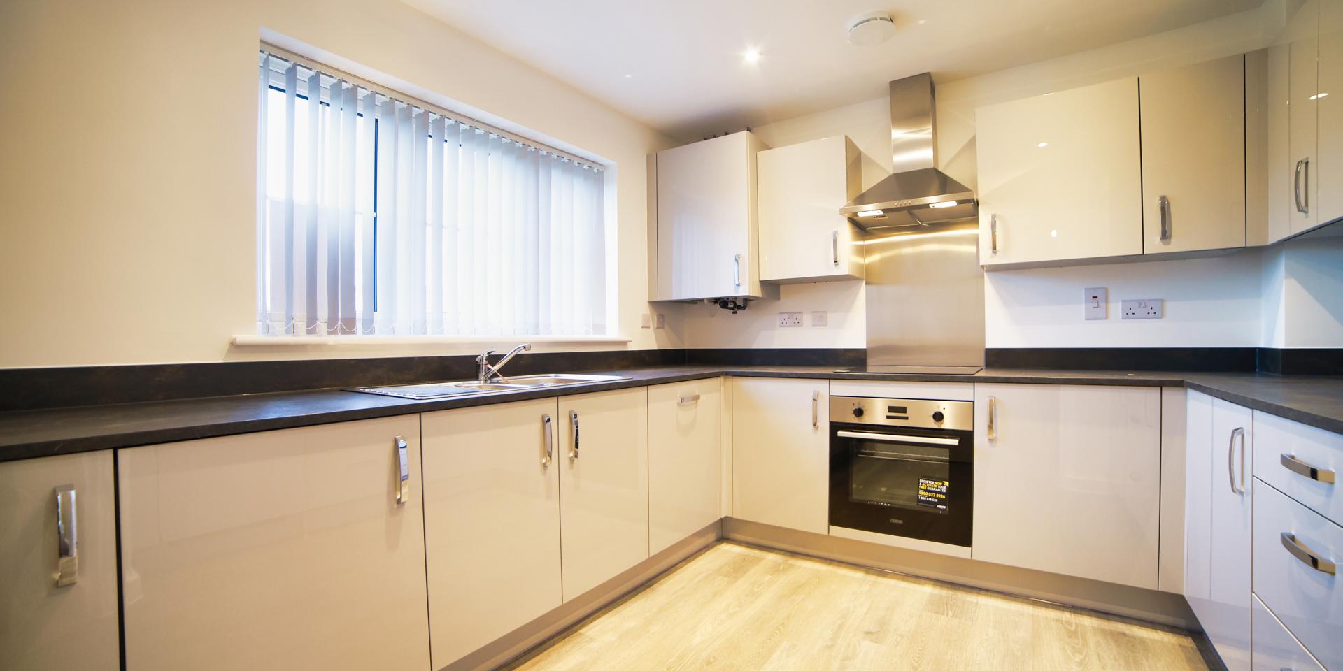 Fully fitted kitchen with integrated appliances