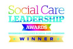 Social Care Leadership Awards winner logo - recognising excellence in social care leadership