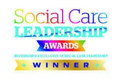 Social Care Leadership Awards winner logo - recognising excellence in social care leadership