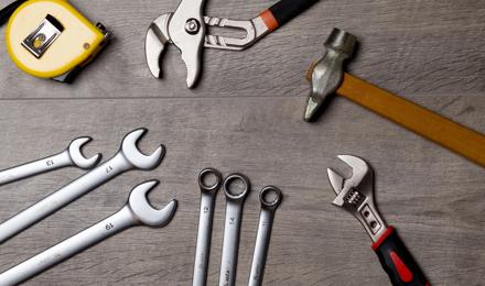 Different tools used for repairs to properties