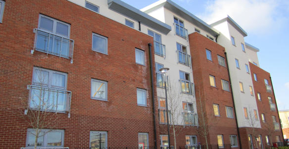 The exterior of an intermediate rent property