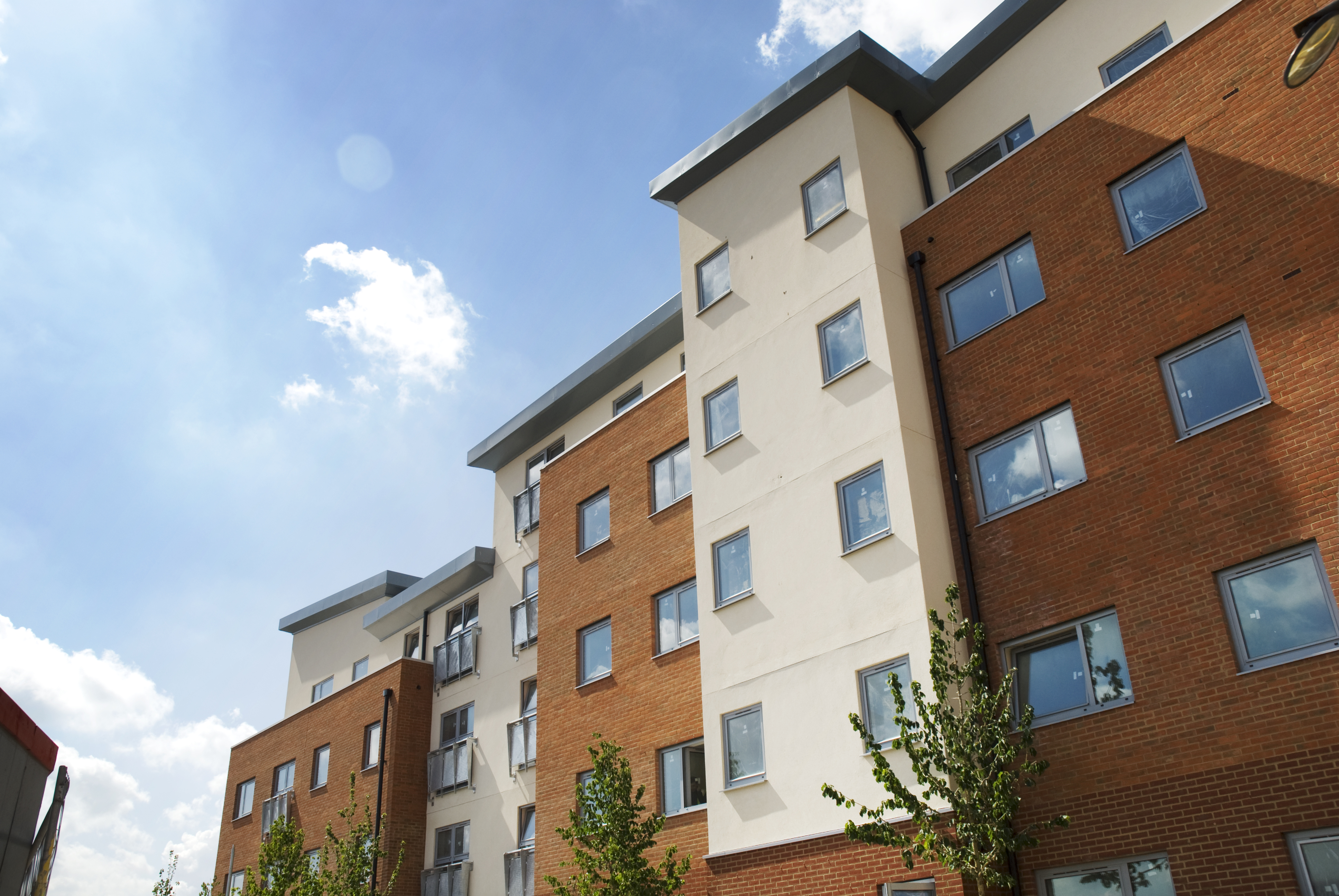 Exterior of a intermediate rent property.