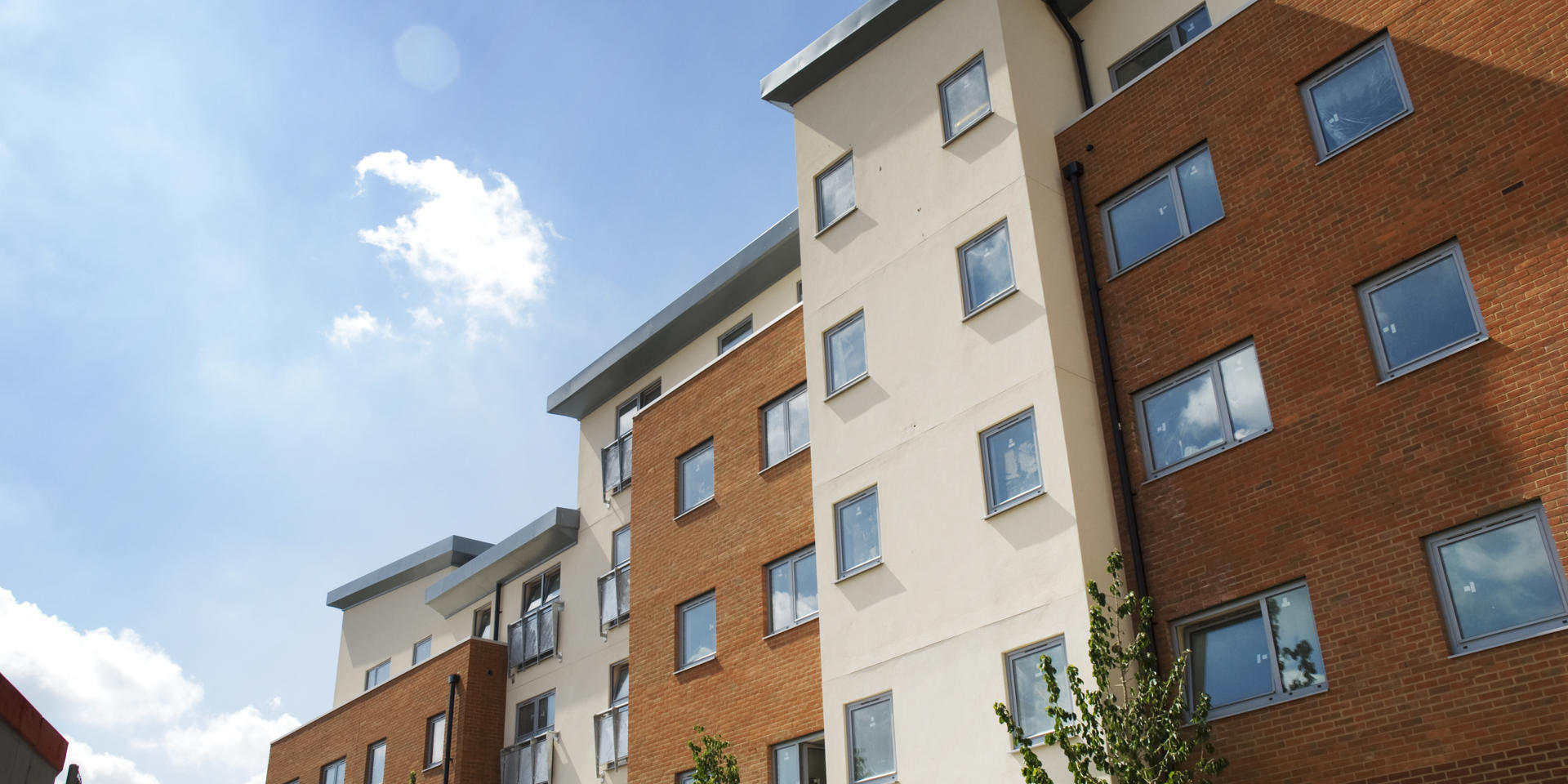 Exterior of a intermediate rent property.