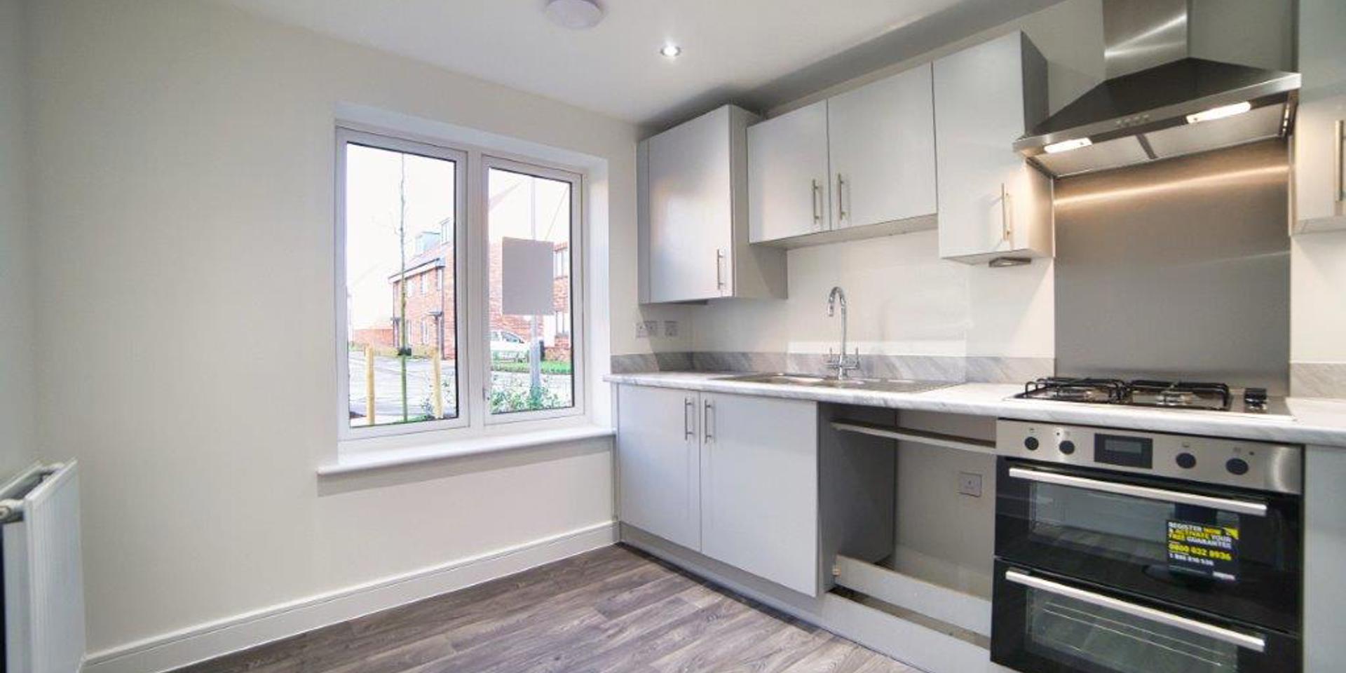 Image of the kitchen showing the window at the front of the house