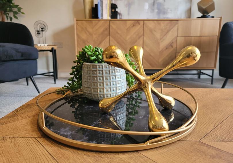 A stock image of an ornament on a coffee table