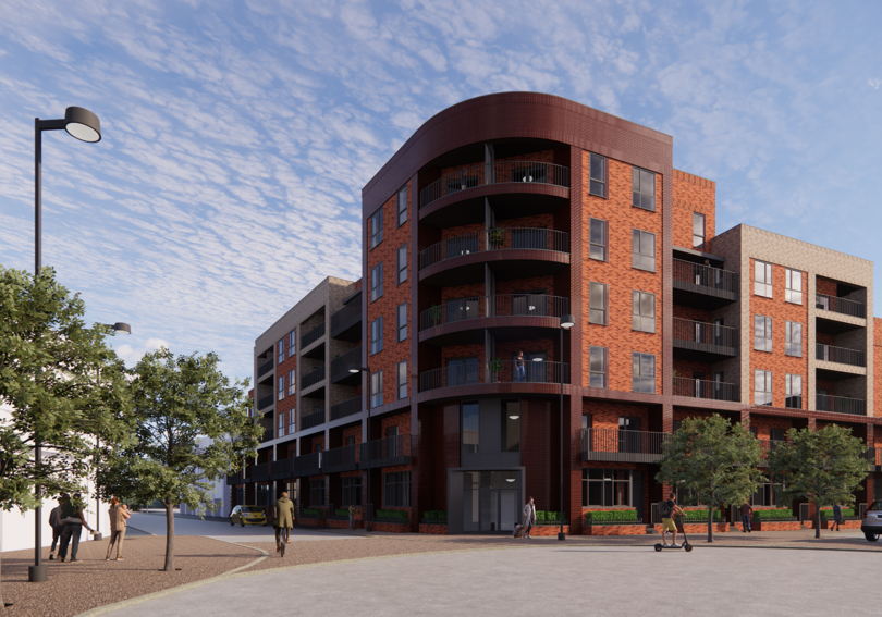 CGI mockup of the exterior of Collins House