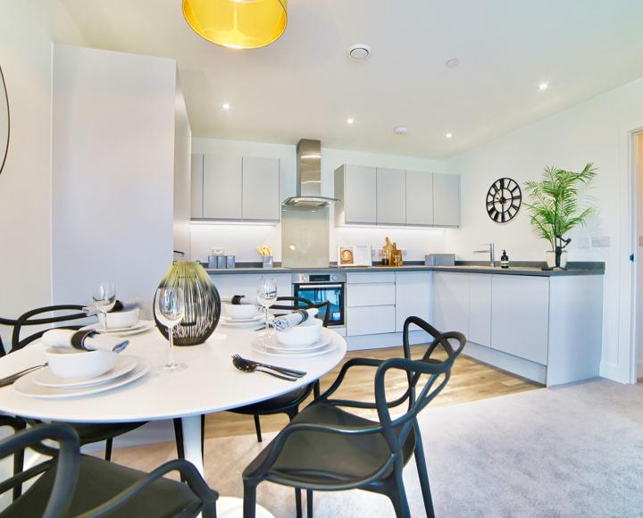 Open plan kitchen, dining and living room