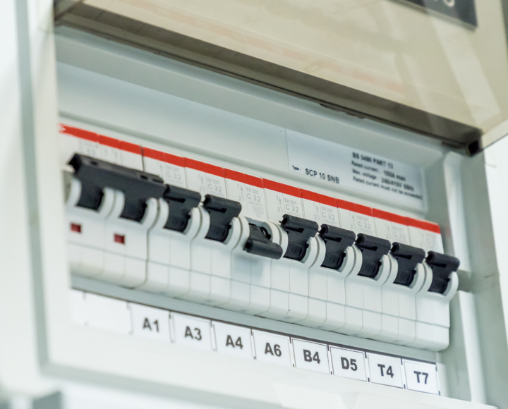 A Residual Current Circuit Breaker (RCD) where one of the fuses has tripped